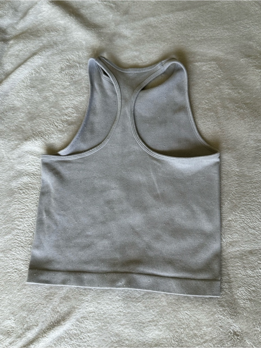 Free People Soft Ribbed High-Neck Tank in Light Grey/Taupe, Athletic Tank, Layer